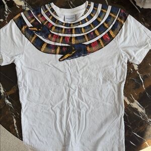 Marcelo Burlon White Tee with Colorful Snake Design